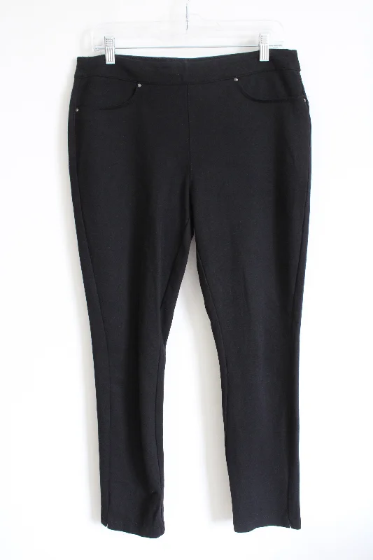 French Dressing Jeans Black Trouser Pants | 12 Trousers High Rise Slim Fit