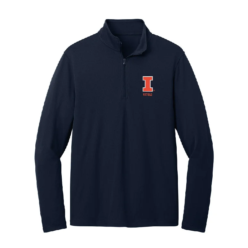 Illinois - NCAA Women's Gymnastics : Maddie Vitolo - Lightweight Quarter Zip Jacket Welt Pockets Slit Pockets Flap Pockets