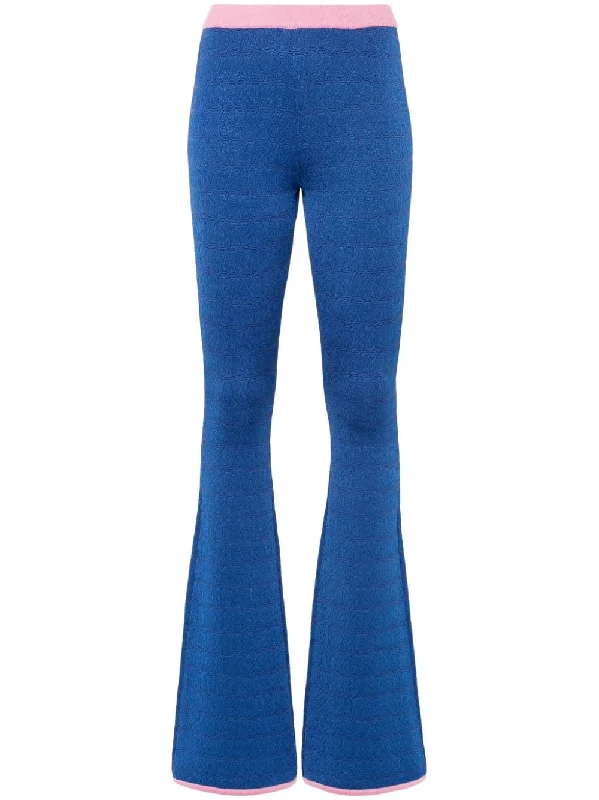 Bally Trousers Blue Trousers Satin Smooth