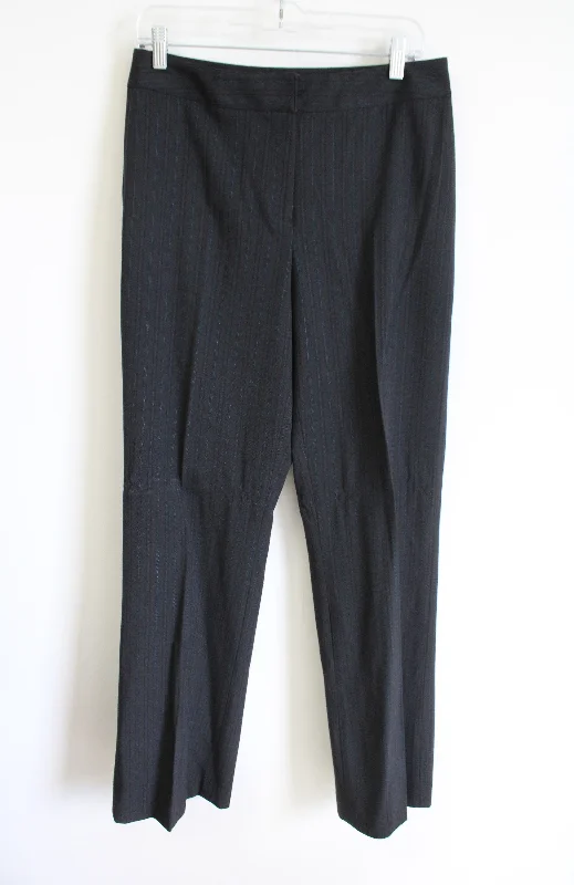 Apt. 9 Pearson Charcoal Gray & Blue Striped Stretch Trouser Pants | 10 Trousers Party Sparkling