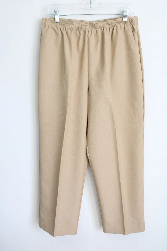 NEW Alfred Dunner Tan Trouser Pants | 16 Petite Trousers Capri Summer