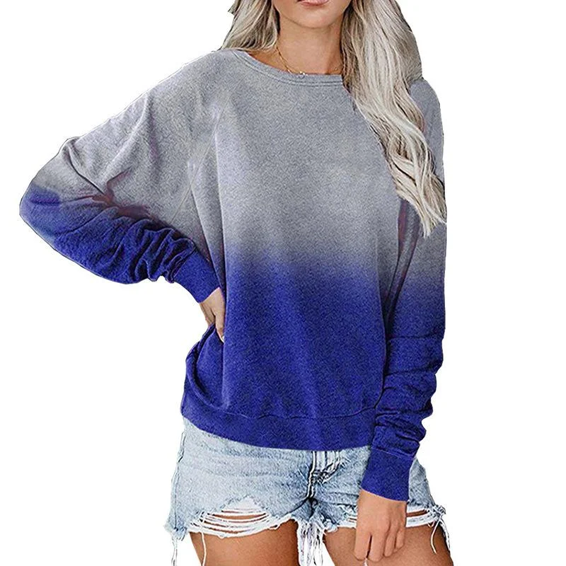 Casual Long Sleeves Pullover Gradient Hoodies Thick Cable Knit