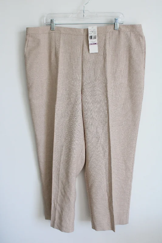 NEW Alfred Dunner Tan Trouser Pants | 22W Trousers Cargo pockets