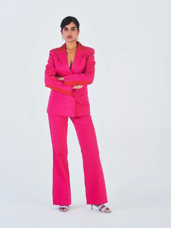 Gulbahar Trouser Suit, Hot Pink Trousers Business Professional