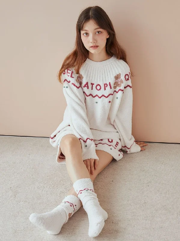 Nordic Pullover & Shorts SET Flutter Sleeve Feminine