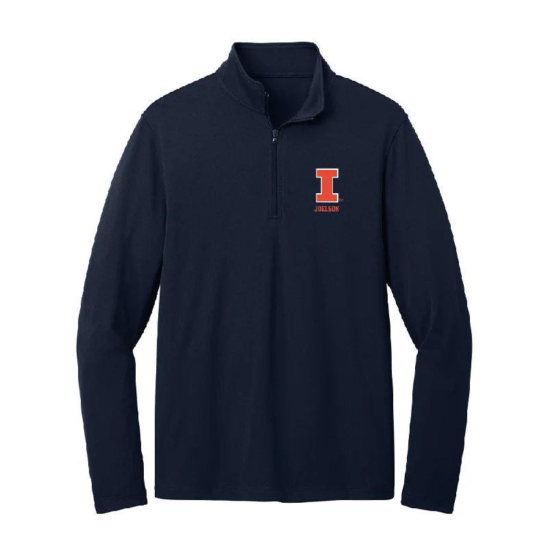 Illinois - NCAA Women's Gymnastics : Tali Joelson - Lightweight Quarter Zip Jacket Wool Fabric Cashmere Fabric Tweed Fabric