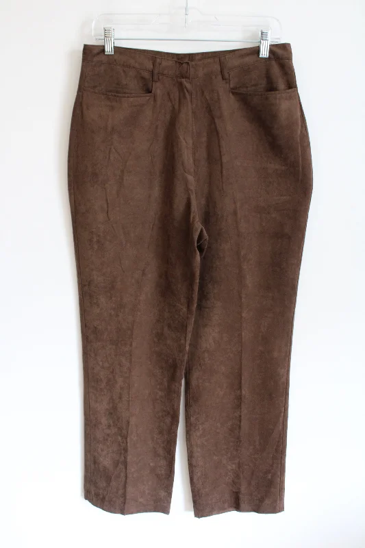 Cathy Daniels Brown Suede Trouser Pants | 10 Trousers Chinos Classic