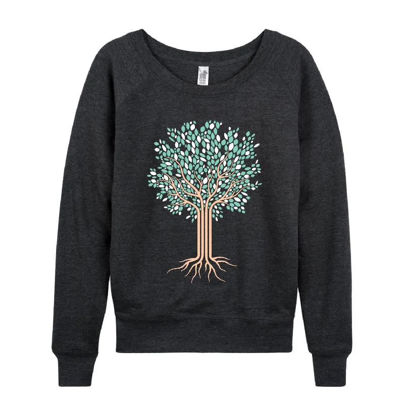 Tree Of Life Womens French Terry Pullover Jewel Neck Pullover