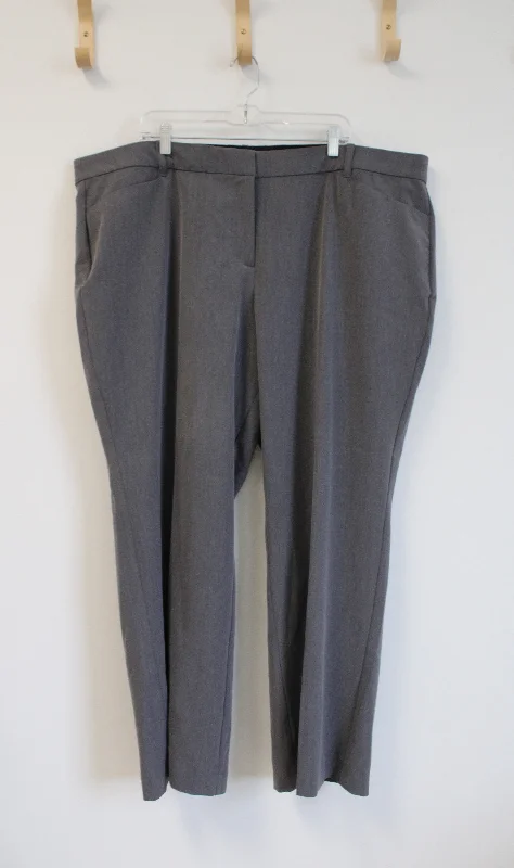 NEW Lane Bryant Elastic Waistband Gray Trouser Pants | 26R Trousers Palazzo Wide Leg