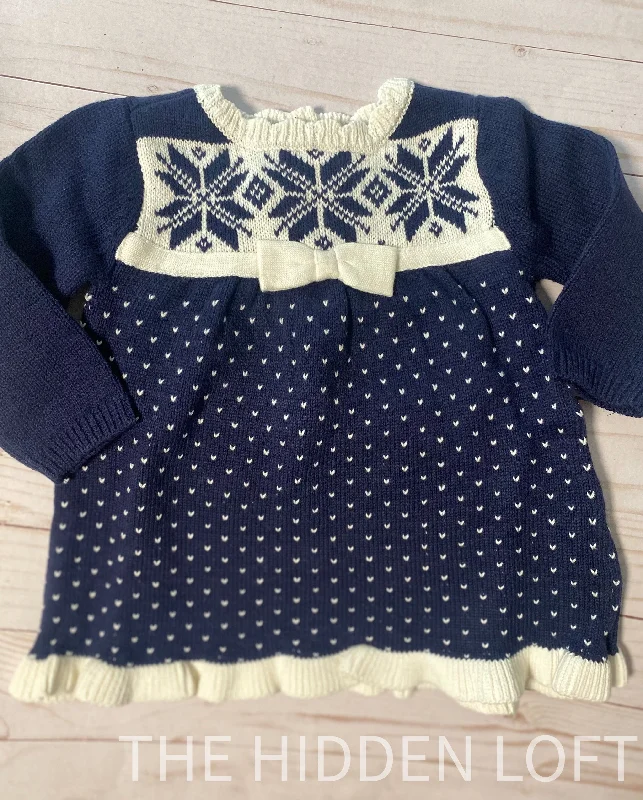 Baby Snowflake Sweater Dress Beaded Sweater Sequined Faux Fur