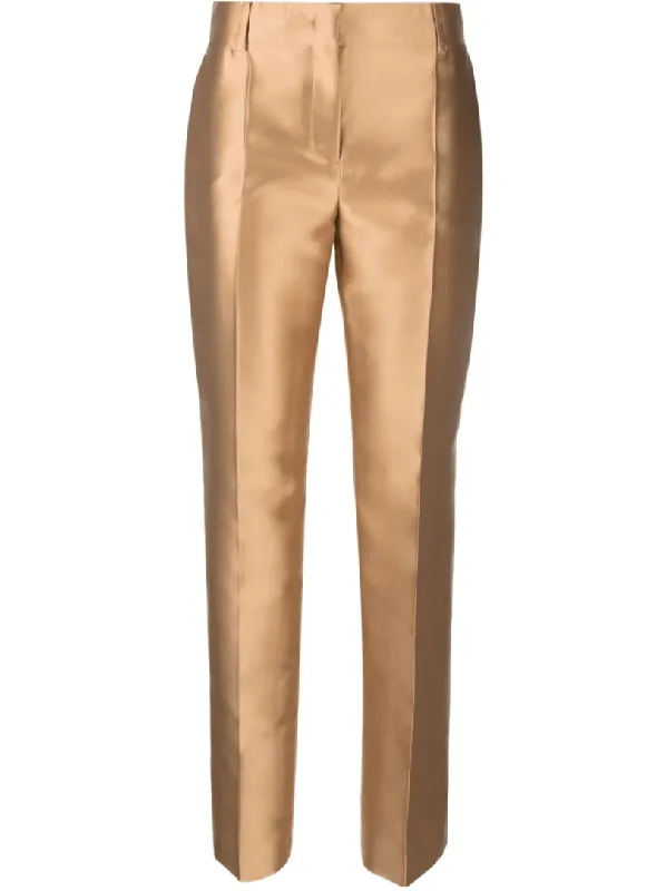 Mikado tailored trousers in gold Skinny Trousers Denim Stretchy