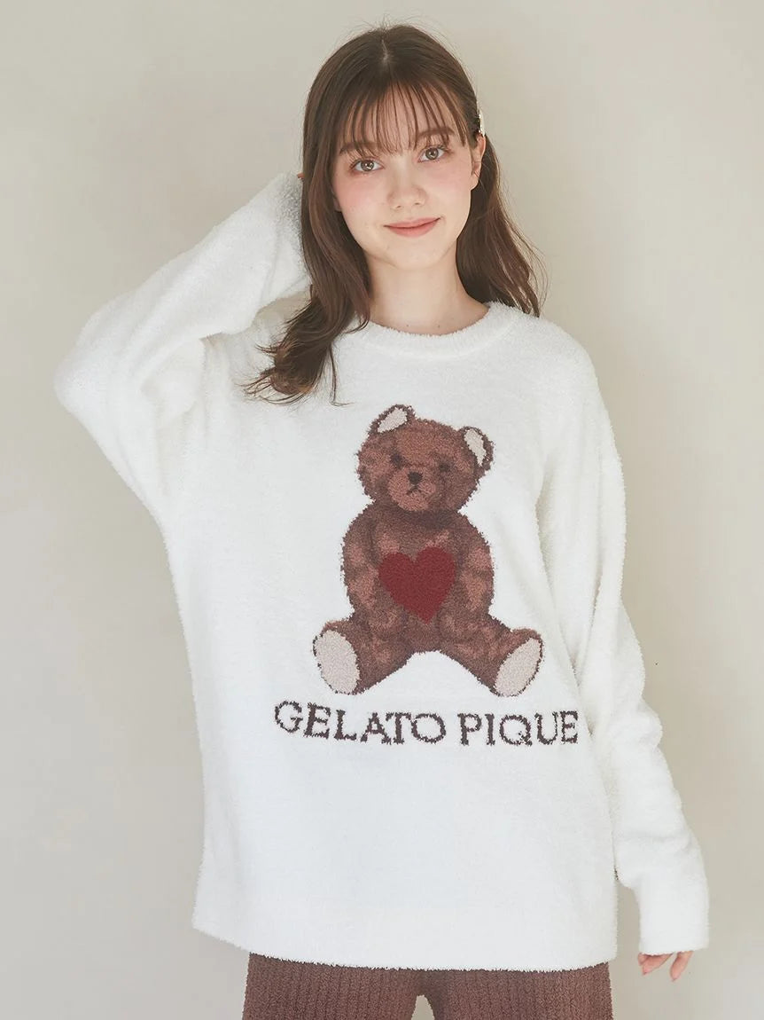 [Valentine] Babymoco  Heart Bear Pullover Sweater Solo Sleeve Pullover