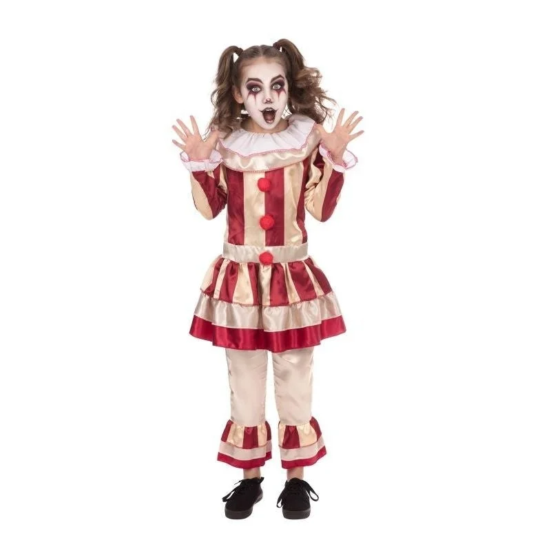 Carnival Clown Girl Costume Top and Trousers Trousers Mesh Breathable