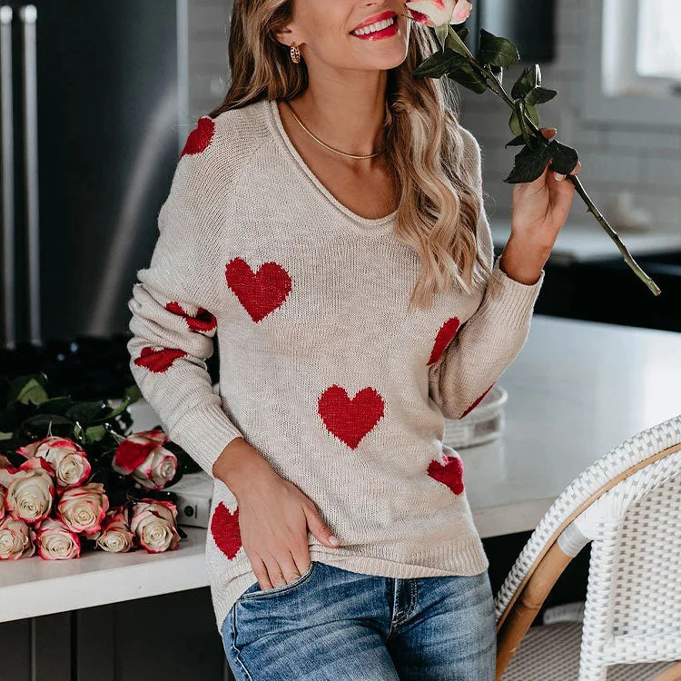 Casual Sweetheart Design Long Sleeves Sweaters Herringbone Houndstooth Plaid