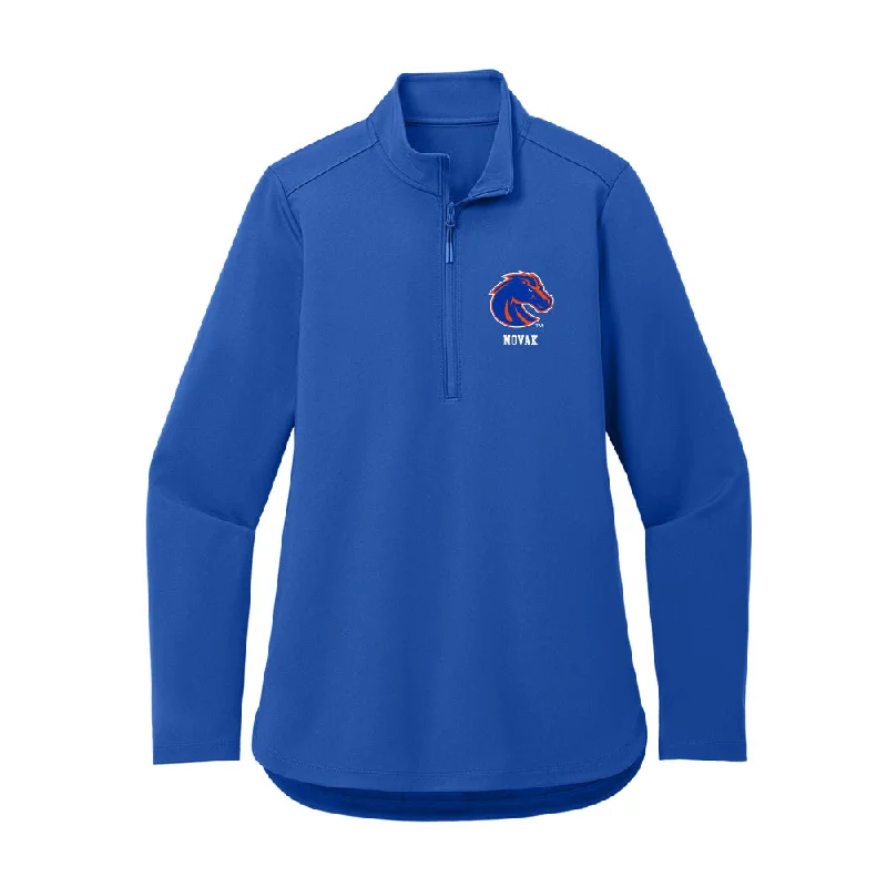 Boise State - NCAA Women's Track & Field : Nanette Novak - Women's Premium Quarter Zip Jacket Toggled Jacket Drawstring Jacket Belted Jacket