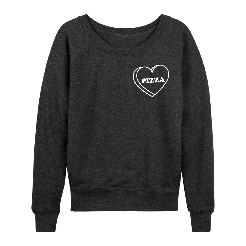 Pizza Heart Lc Womens French Terry Pullover Button Front Sweater