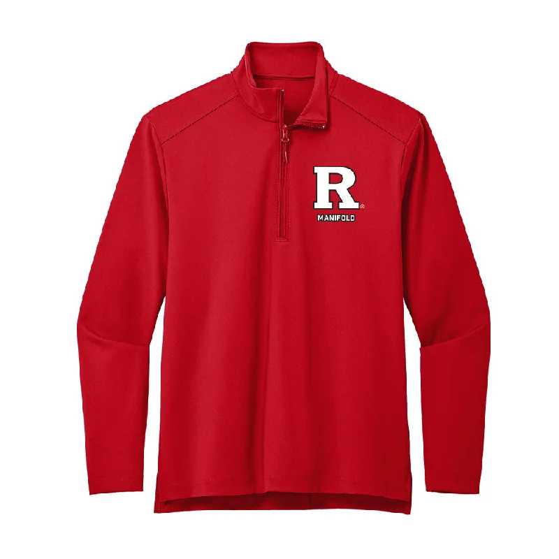 Rutgers - NCAA Women's Gymnastics : Jackie Manifold - Premium Quarter Zip Jacket Appliqued Jacket Beaded Jacket Sequined Jacket