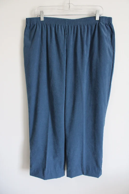 Alfred Dunner Blue Trouser Pants | 22W Trousers Fleece Cozy