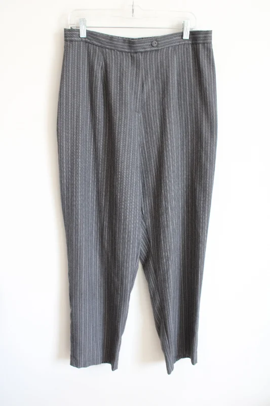 Fashion Bug Gray Pinstripe Trouser Pant | 14/16 Trousers Bestseller Popular