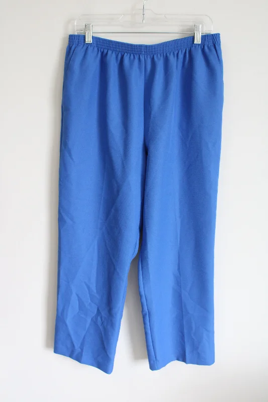 Alfred Dunner Blue Trouser Pants | 16 Petite Trousers Elastic Waist Soft