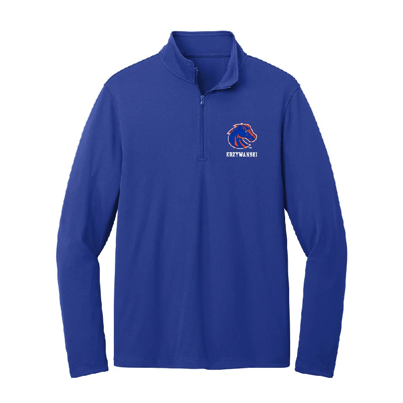 Boise State - NCAA Women's Gymnastics : Julia Krzywanski - Lightweight Quarter Zip Jacket Satin Jacket Silk Jacket Chiffon Jacket