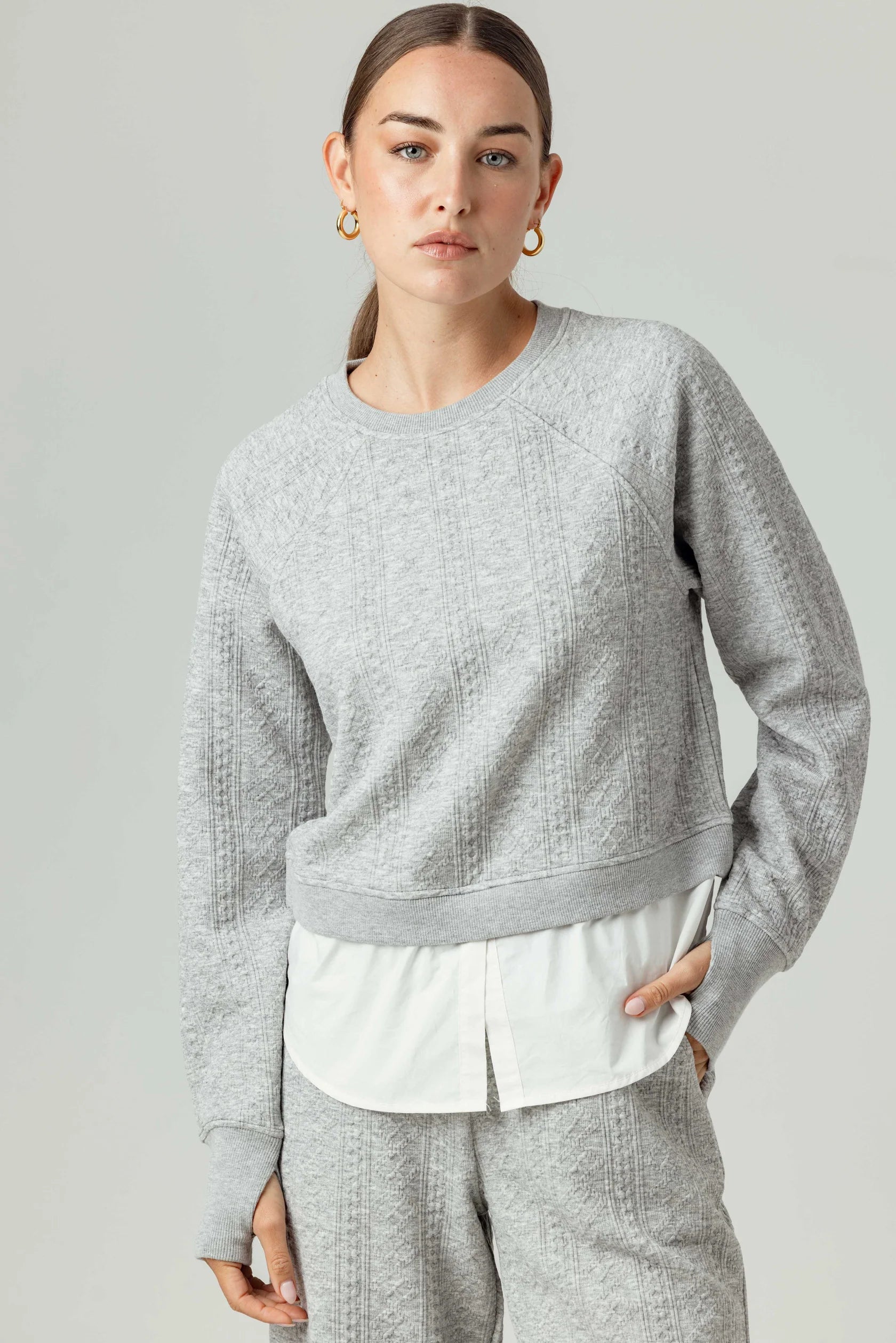 Mor Pullover Heathered Grey - Sundays Batwing Sleeve Top