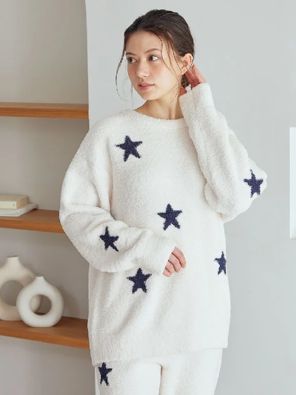 Powder Star Jacquard Pullover Over Sleeve Pullover