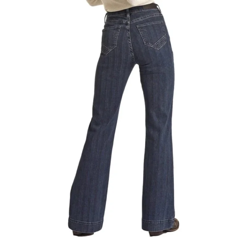 Rock & Roll Cowgirl Striped High Rise Trouser Jeans Trousers Timeless Classic