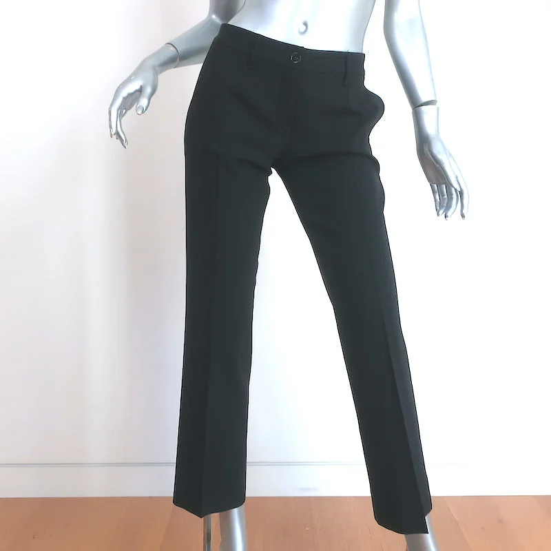 Dolce & Gabbana Trousers Black Stretch Wool Size 36 Straight Leg Pants Trousers luxurious premium