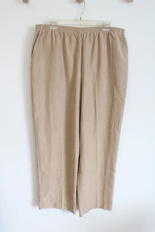 Alfred Dunner Soft Tan Trouser Pants | 18 Skinny Trousers Denim Stretchy