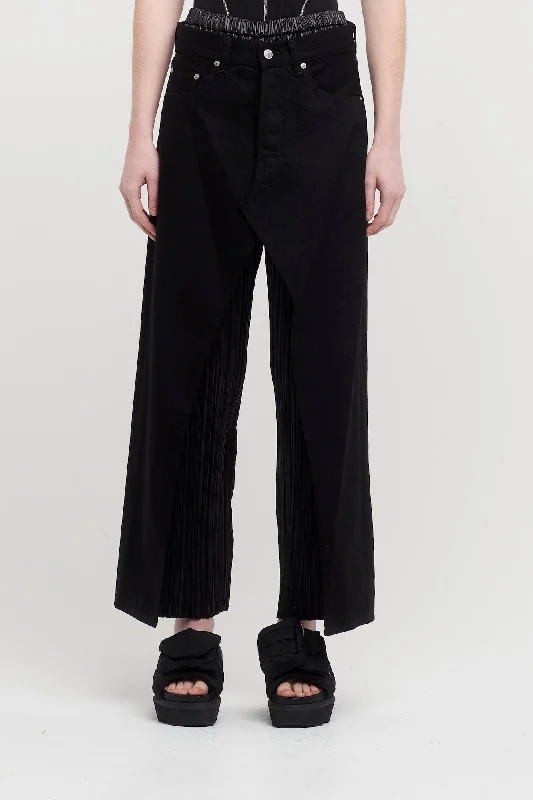 Junya Watanabe Pleated Trouser with Denim Details Trousers Flared Retro