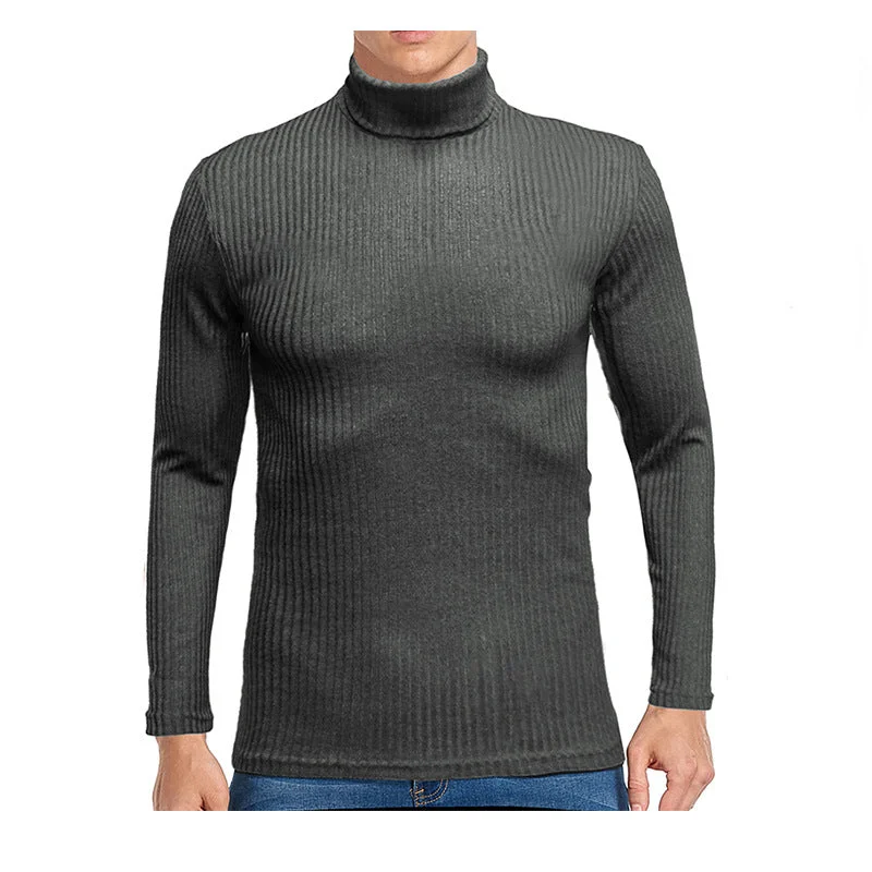 Fall Turtleneck Long Sleeves Knitted Sweaters Thin Thick Dense