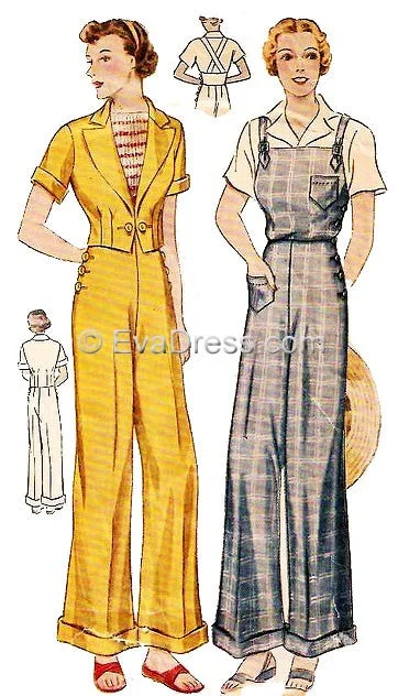 1936 Overalls/Trousers Ensemble T30-1930 Trousers sophisticated sleek