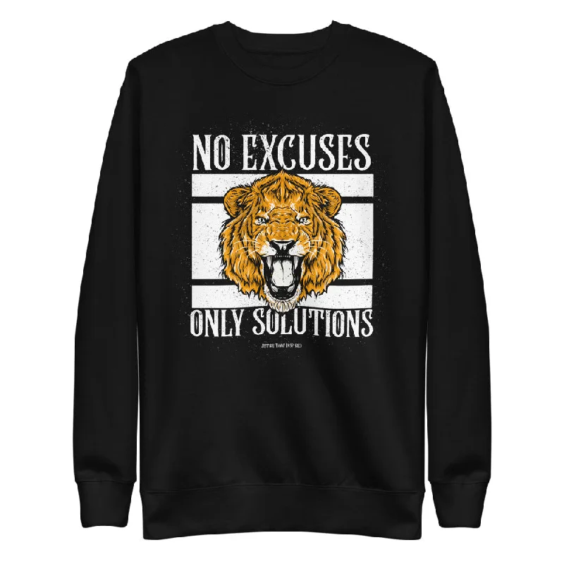 "No Excuses" Unisex Fleece Pullover Honey Neck Pullover