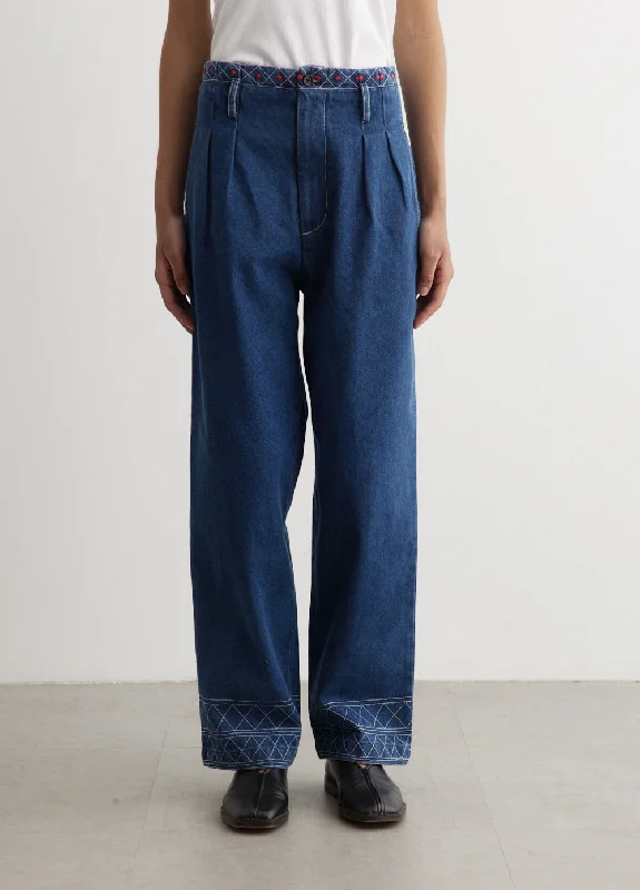 Embroidered Denim Murray Trousers Trousers Occasion Special