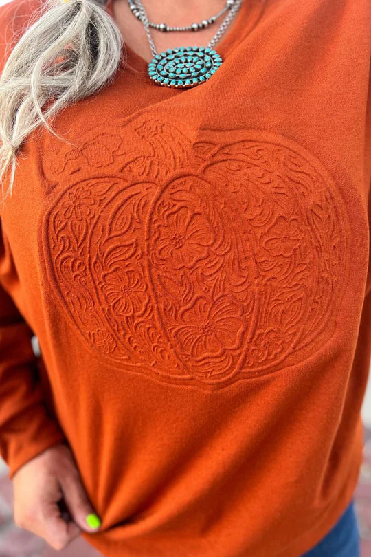 Pumpkin Spice Pullover Over Sleeve Pullover