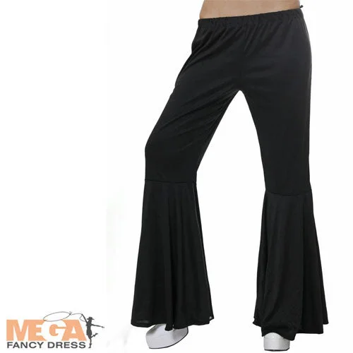 Black Flared Trousers Stylish Fashion Accessory Trousers Denim Distressed