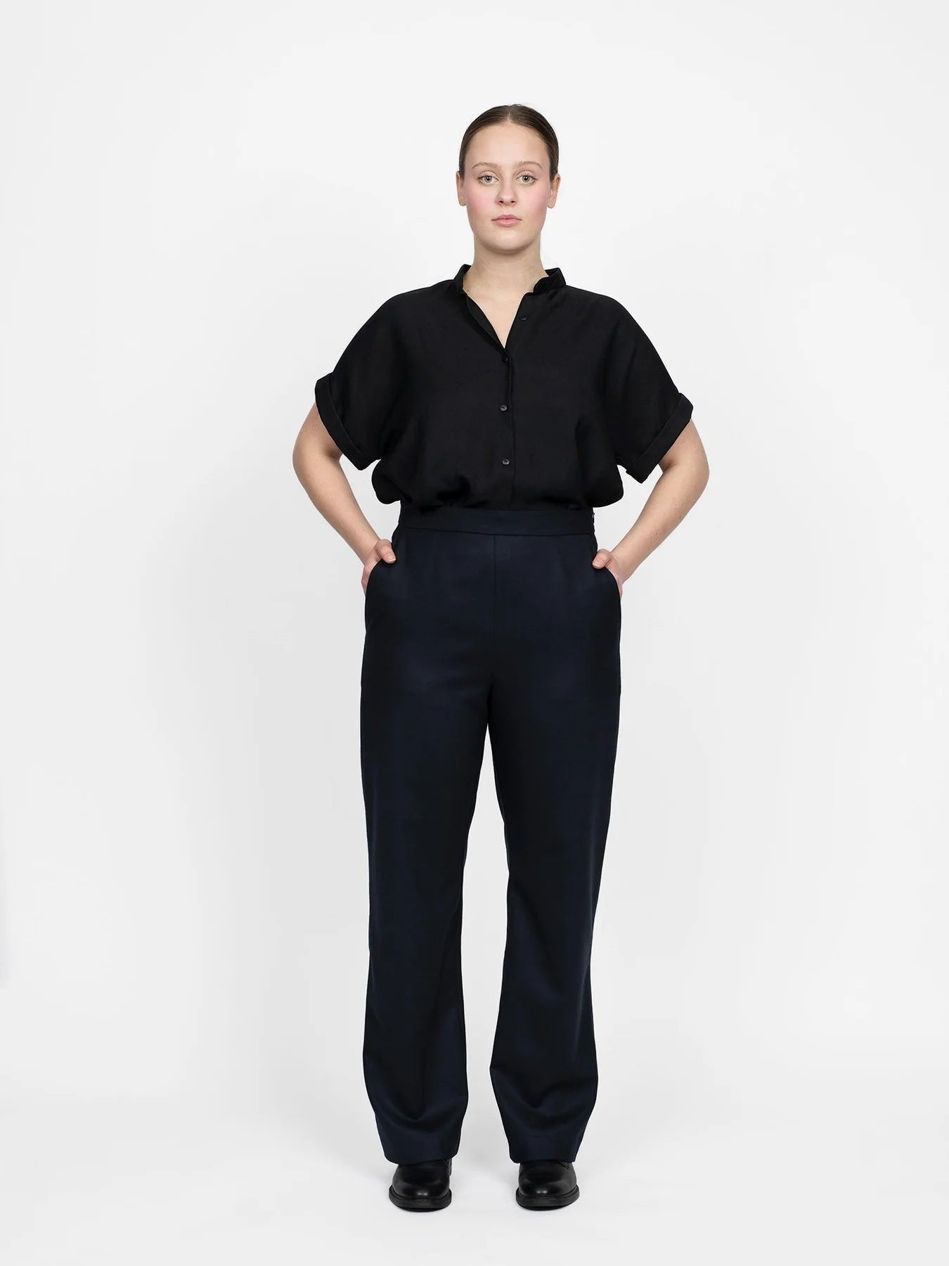 Regular Fit Trousers - Sewing Patterns | The Assembly Line Trousers Silk Elegant