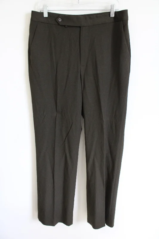 Chaps Dark Olive Green Trouser Pants | 12 Trousers Office Stylish