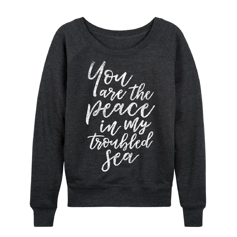 You Are The Peace Womens French Terry Pullover Boxy Neck Sweater