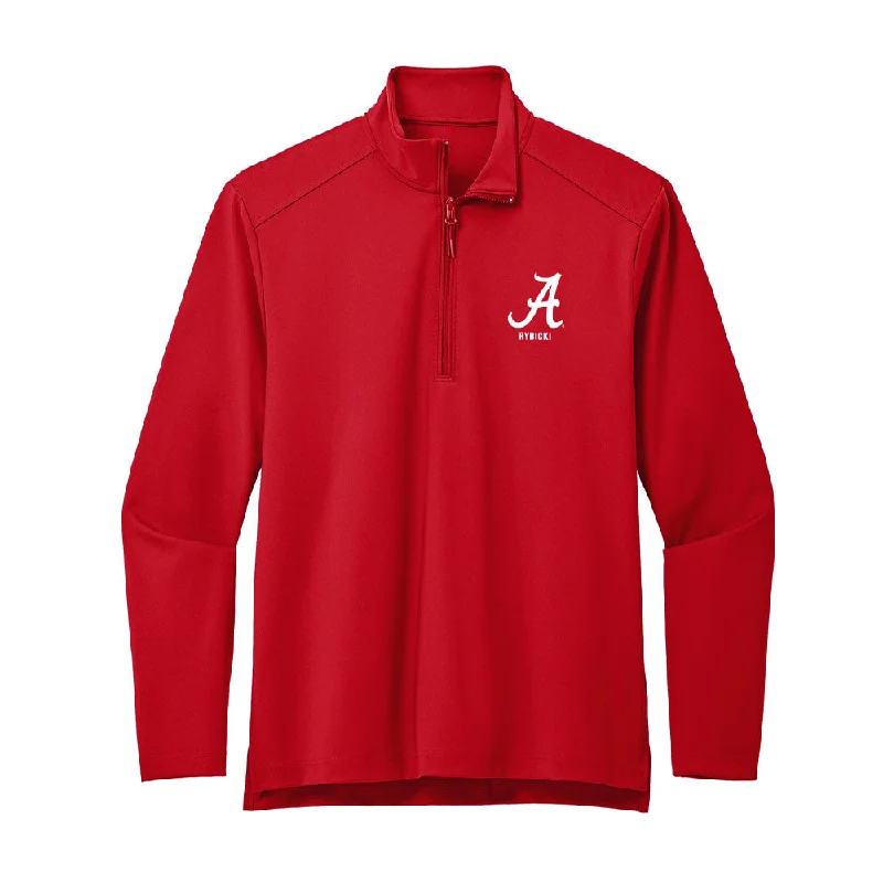 Alabama - NCAA Women's Gymnastics : Rachel Rybicki - Premium Quarter Zip Jacket Denim Fabric Leather Fabric Suede Fabric