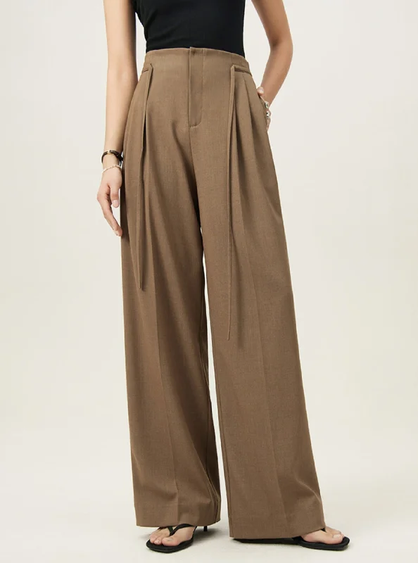 Camel Loose Fit Business Formal Trousers Trousers Modern Contemporary