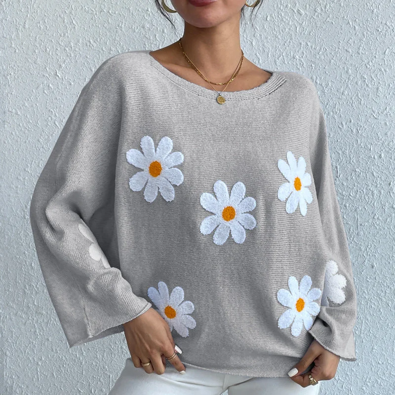 Casual Off The Shoulder Knitted Pullover Sweaters Boat Neck Sweater