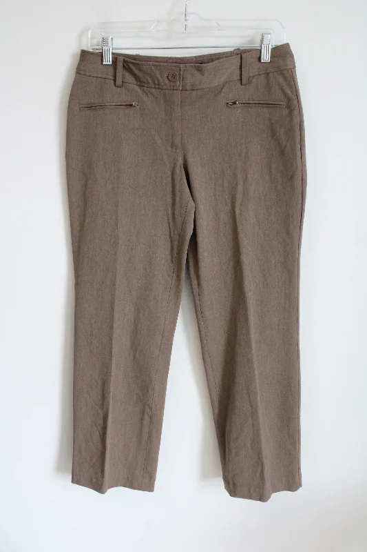 Talbots Signature Brown Trouser Pant | 6 Petite High Waist Slim Fit Ankle Length