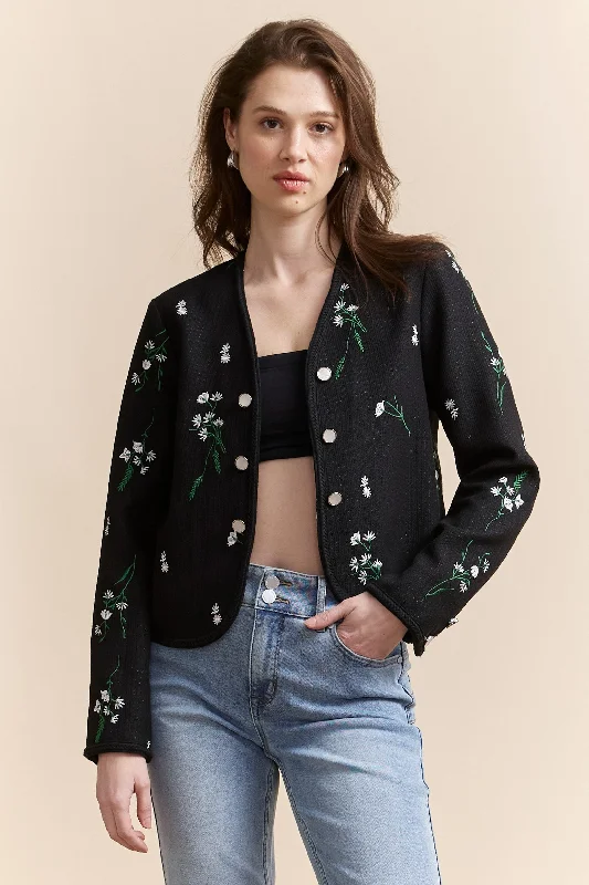 Short jacket with embroidery Jersey Jacket Tulle Jacket Batik Jacket