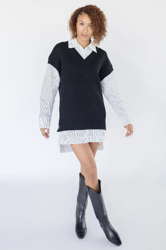 Ishilly Sweater Dress Ribbed Striped Patterned