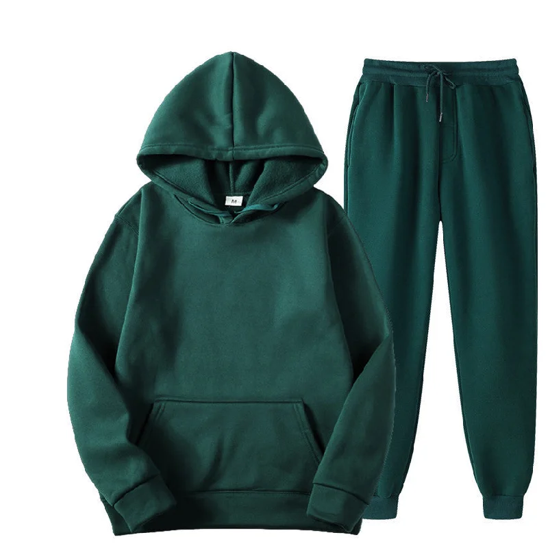 Casual Pullover Hoodies and Sports Pants Sets for Women and Men Square Neck Pullover