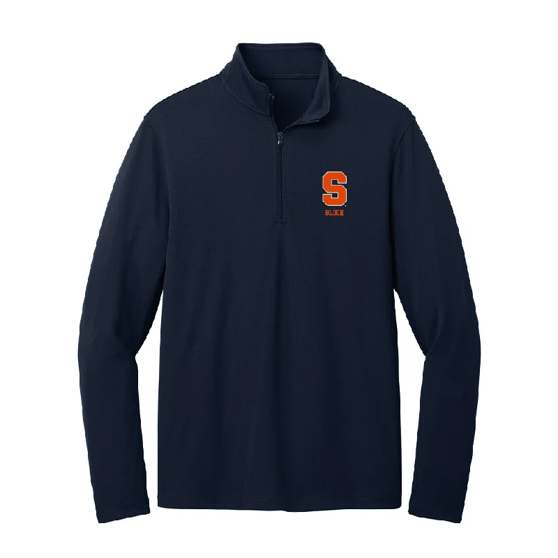 Syracuse - NCAA Women's Track & Field : Samantha Bloch - Lightweight Quarter Zip Jacket Appliqued Jacket Beaded Jacket Sequined Jacket