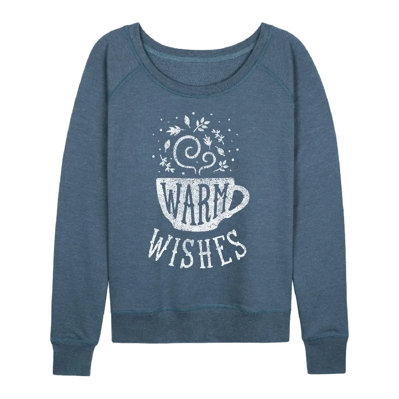 Warm Wishes Womens French Terry Pullover Honey Neck Pullover