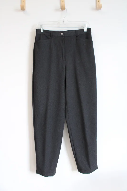 Talbots Vintage Dark Gray Stretch Trouser Pants | 8 Trousers Tapered Slim Fit